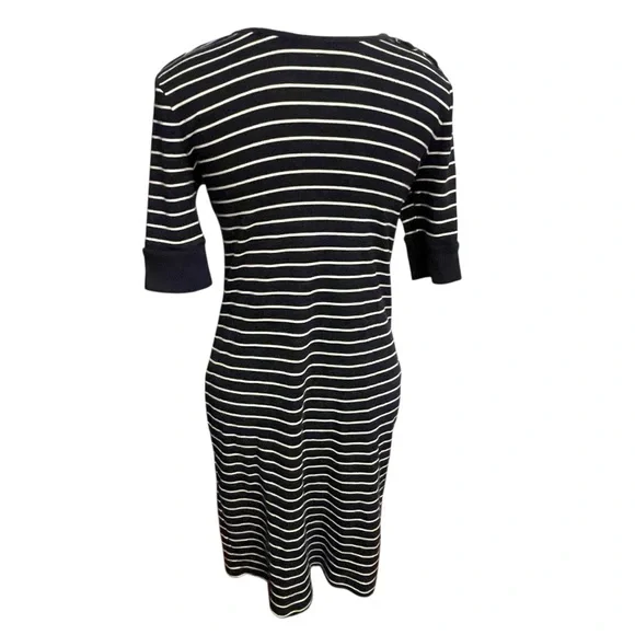 Ralph Lauren Striped Navy and White Midi Dress - Picture 3 of 8